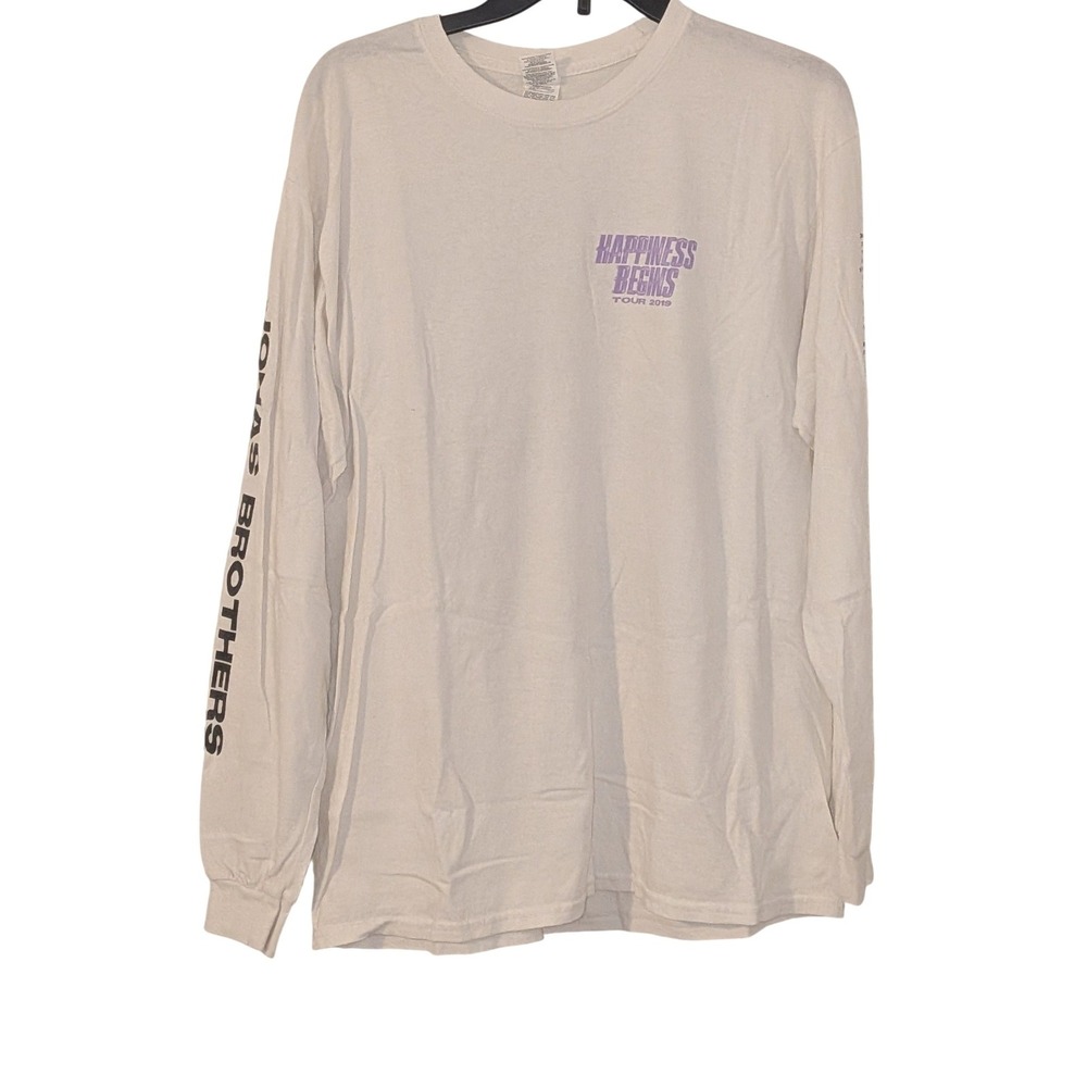 Jonas Brothers Happiness Begins Tour 2019 White Long Sleeve T-Shirt Mens Large